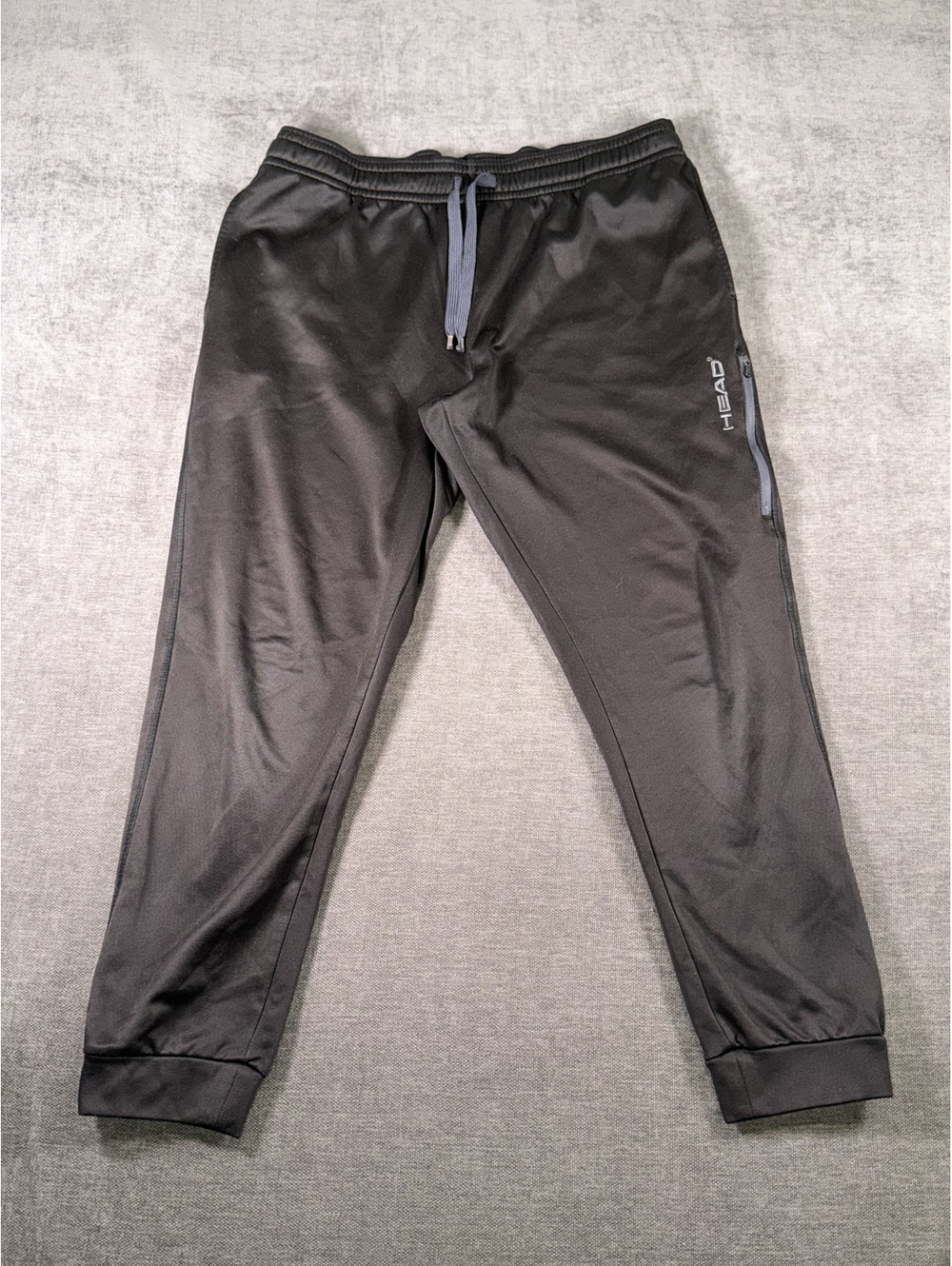 HEAD Black Athletic Jogger Sweatpants with Zipper Pocket, Size Large